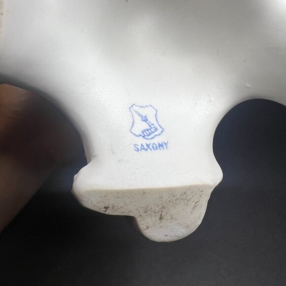 Vintage Rare Saxony Art Nouveau Porcelain Floral Woman Figural Vase 12.5" - Picture 10 of 10